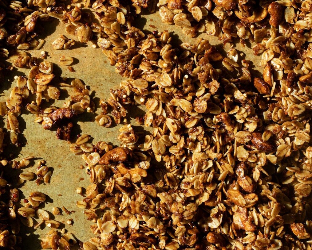 brown leaves on gray soil