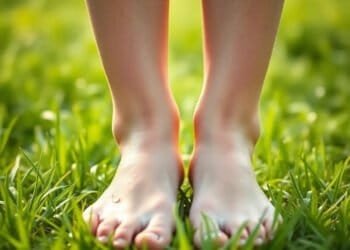 Pieds nus dans la nature, ancrage et connexion — pieds chevilles symbolique ancrage