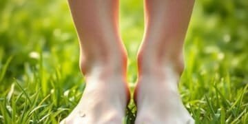 Pieds nus dans la nature, ancrage et connexion — pieds chevilles symbolique ancrage