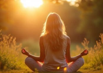 Silhouette d'une personne en paix dans la nature — fibromyalgie symbolique douleur