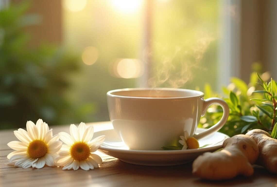 Tisane de camomille et plantes medicinales pour la digestion - digestion symbolique emotions