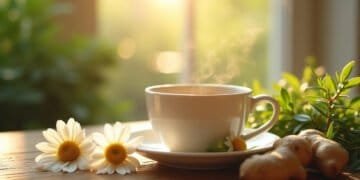 Tisane de camomille et plantes medicinales pour la digestion - digestion symbolique emotions