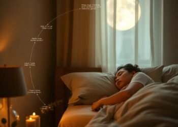 Chambre sereine au clair de lune évoquant les cycles de sommeil et la récupération nocturne