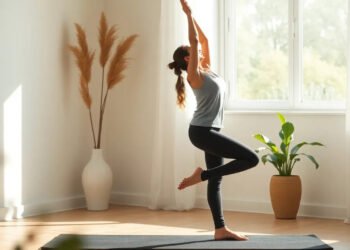Femme pratiquant le yoga hatha en posture debout — yoga hatha débutants postures