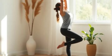 Femme pratiquant le yoga hatha en posture debout — yoga hatha débutants postures