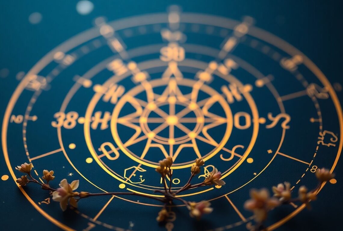 Maisons astrologiques : les 12 sphères de vie 1 Carte des 12 maisons astrologiques avec cercle zodiacal doré sur fond bleu nuit — maisons astrologiques