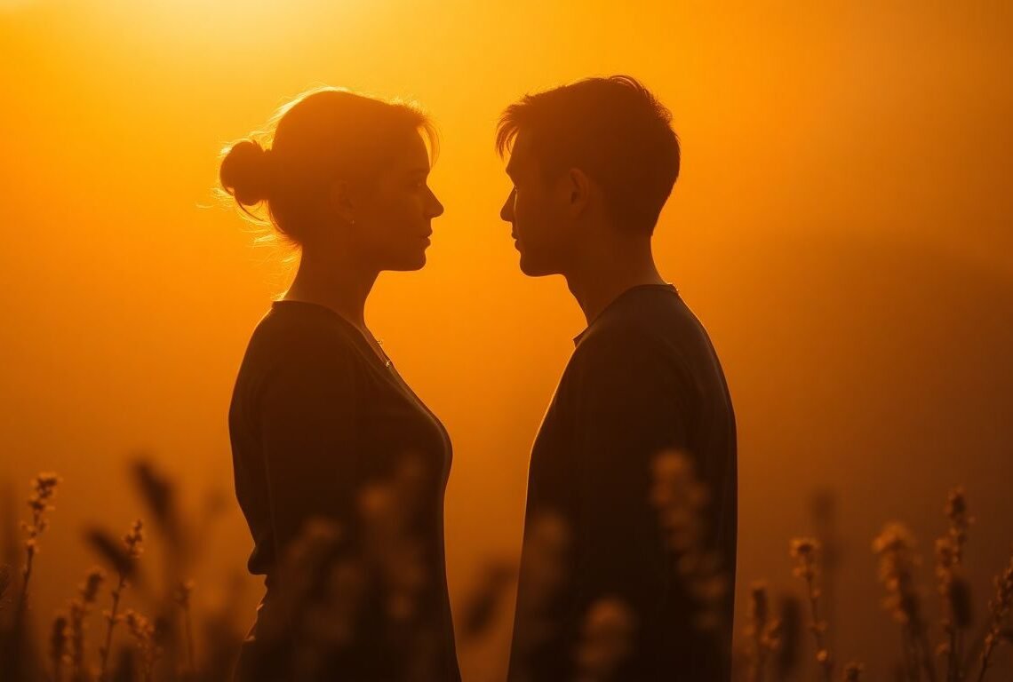 Relation toxique : les signes qui alertent 1 Silhouette symbolisant la distance émotionnelle dans une relation toxique, signes d'alarme à repérer