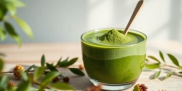 Spiruline bienfaits : la micro-algue énergisante 6 Poudre de spiruline et smoothie vert, source naturelle de proteines et de fer pour booster energie et immunite