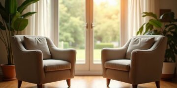Méthode Gottman : ce qui est prouvé 8 Deux fauteuils confortables face à face dans un salon calme, lumière du matin — méthode Gottman