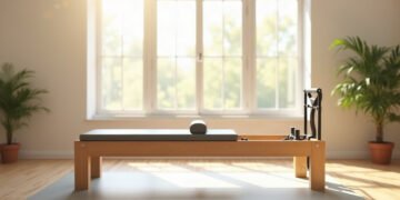 Le Pilates pour les hommes 6 Reformer et tapis de Pilates dans un studio lumineux, pilates pour les hommes