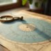 Carte du ciel ancienne et compas de laiton posés sur un bureau en bois clair : astrologie et personnalité