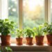 Plantes dépolluantes : ce qui est démontré 7 Plantes vertes en pots de terre cuite devant une fenetre grande ouverte dans un salon lumineux : plantes depolluantes