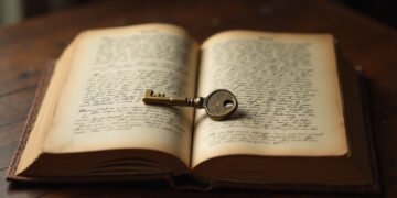 La clé des songes ignore le rêveur 8 Une clé ancienne posée sur un vieux livre ouvert à deux colonnes manuscrites, sans aucune serrure dans le cadre, clé des songes