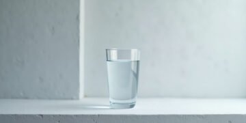 Verre d’eau froide posé dans un angle de mur pâle, surface parfaitement sèche, sans la moindre buée : moisissures dans le logement