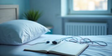 Lit vide et électrodes posées sur un carnet aux pages blanches dans un laboratoire du sommeil, pourquoi on rêve